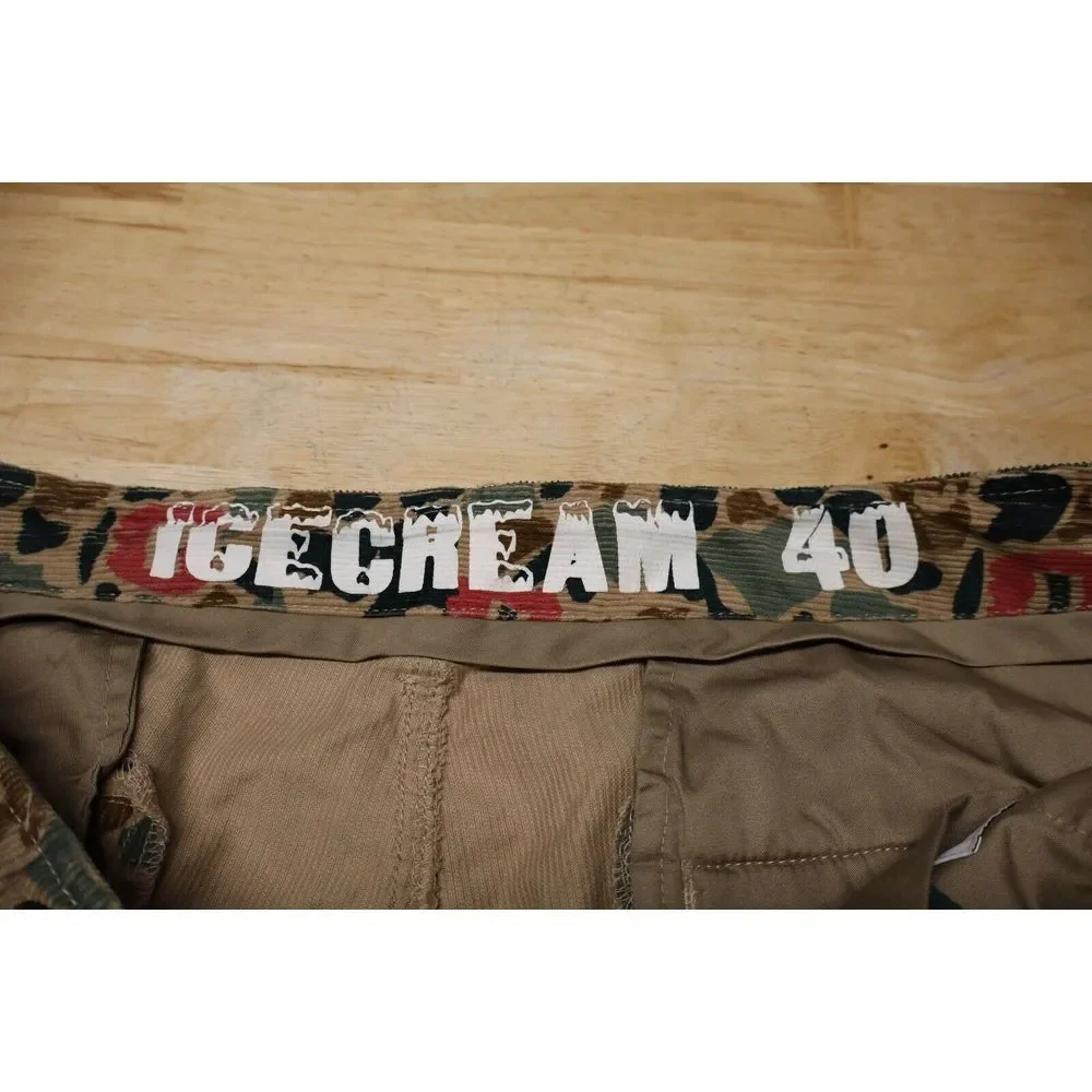 ICECREAM BBC Apple Pant 401-9106 Camo 2021 Size 40 Cargo Corduroy Green Red - Picture 3 of 13